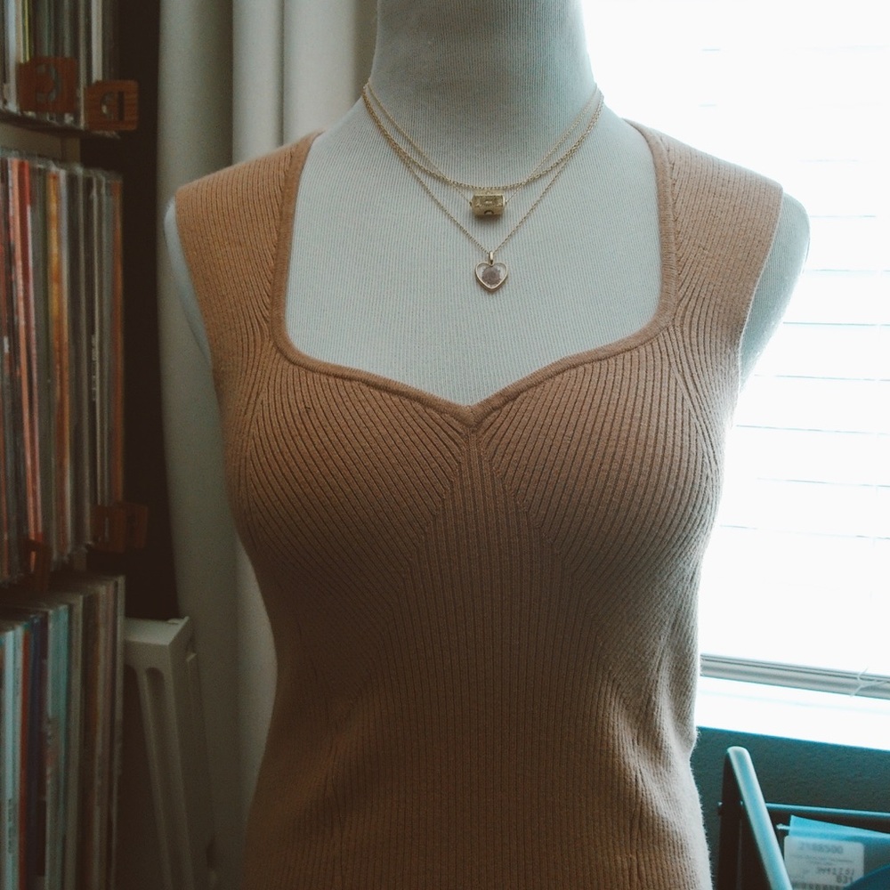 Abercrombie & Fitch Tan Ribbed Blouse